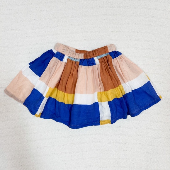 Hello Simone x Monoprix color block cute skirt sz 3-4 blue, peach, tan, yellow - Picture 6 of 7